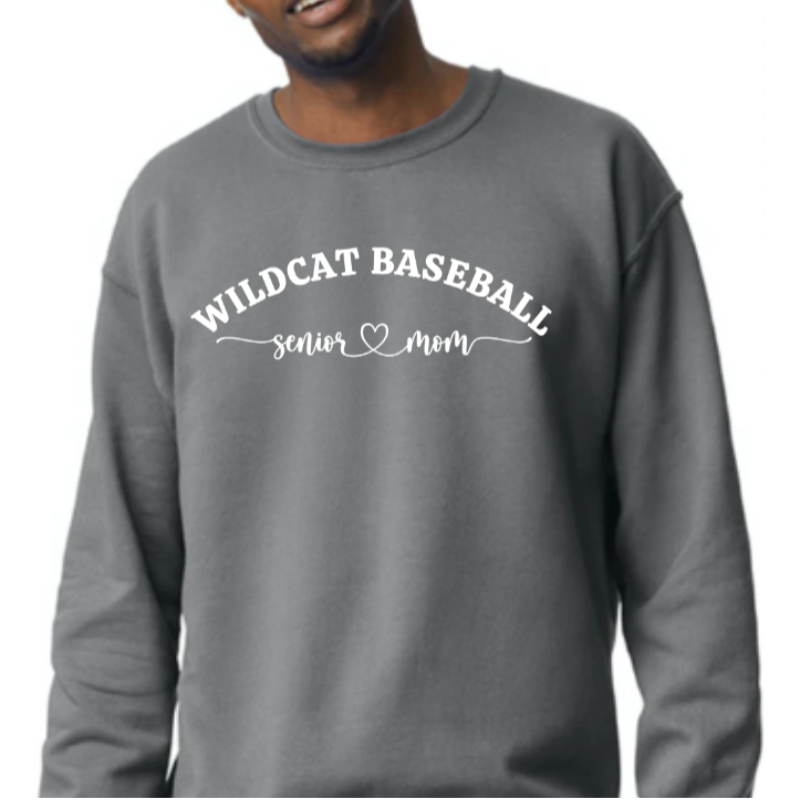 Wildcat Baseball Senior Mom *Charcoal Crewneck*  Main Image